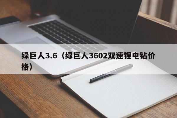 绿巨人3.6(绿巨人3602双速锂电钻价格)