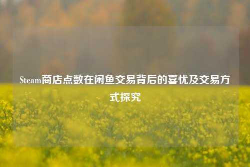 Steam商店点数在闲鱼交易背后的喜忧及交易方式探究