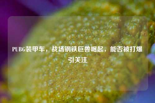 PUBG装甲车，战场钢铁巨兽崛起，能否被打爆引关注