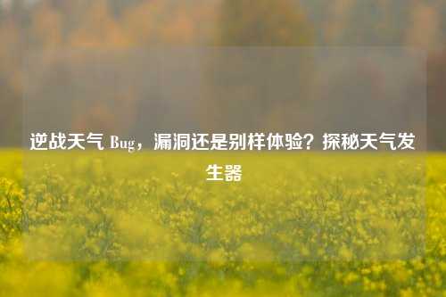 逆战天气 Bug，漏洞还是别样体验？探秘天气发生器
